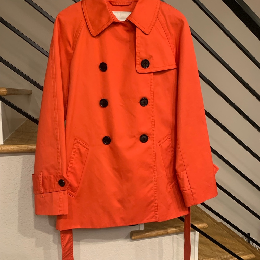 Coach Solid Short Trench Bright Orange